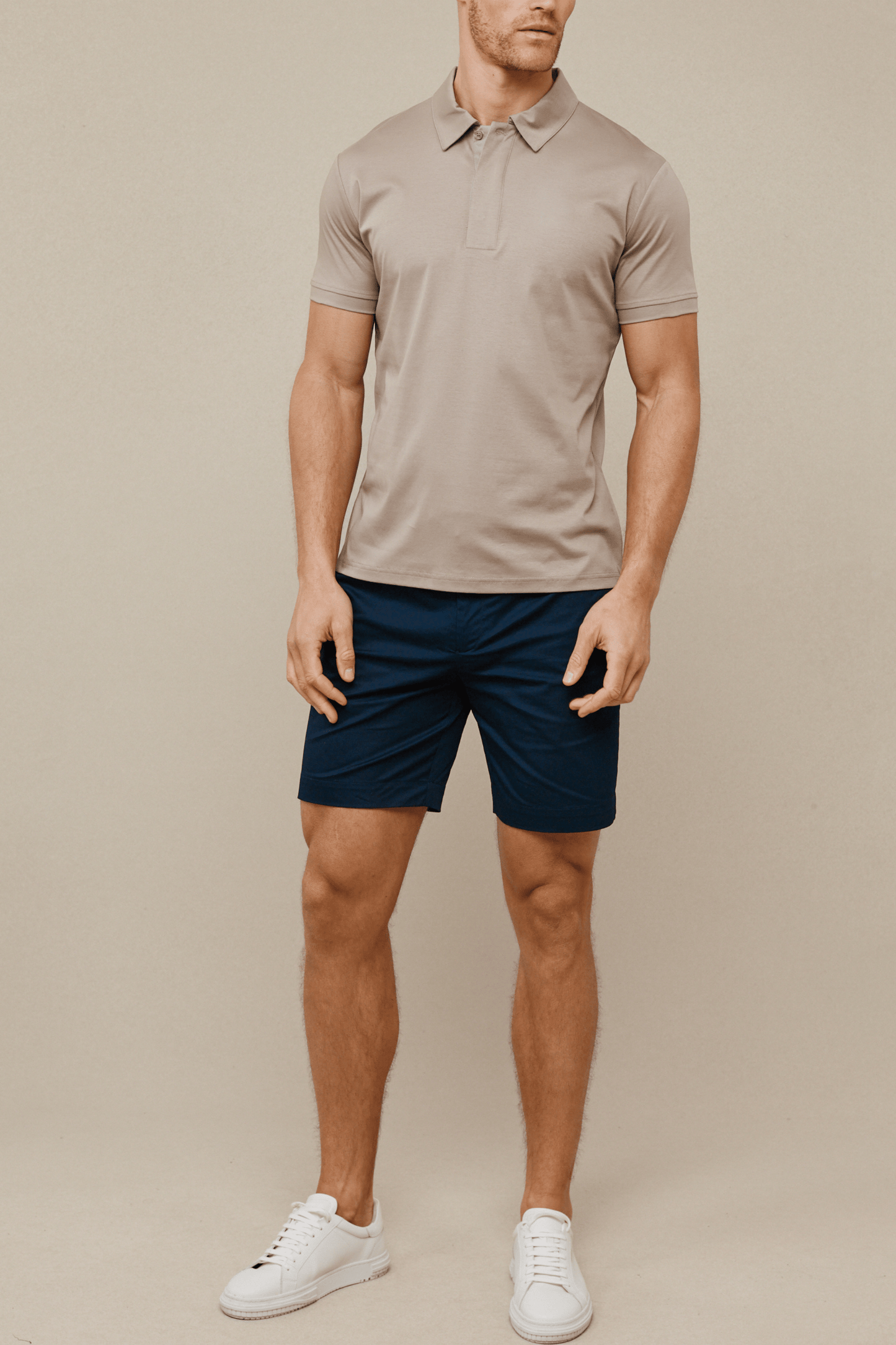 Santi Mercerised Polo Shirt -Sand