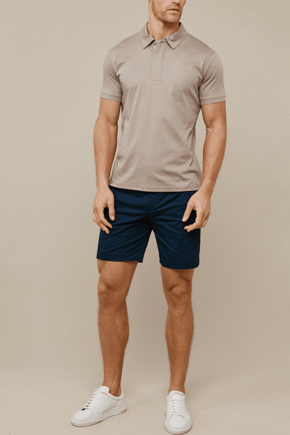 Santi Mercerised Polo Shirt -Sand