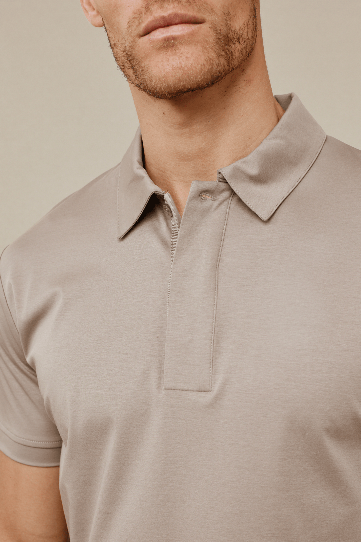 Santi Mercerised Polo Shirt -Sand