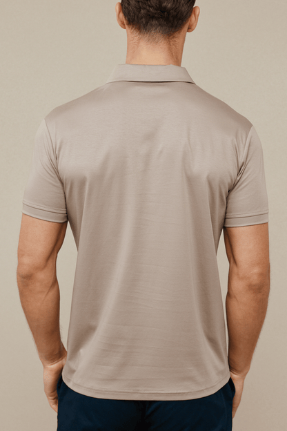 Santi Mercerised Polo Shirt -Sand