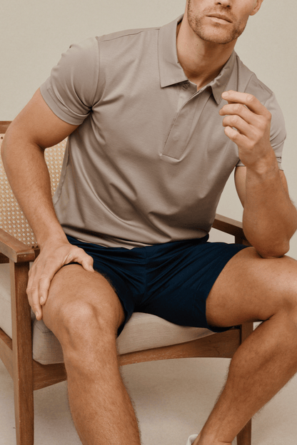 Santi Mercerised Polo Shirt -Sand