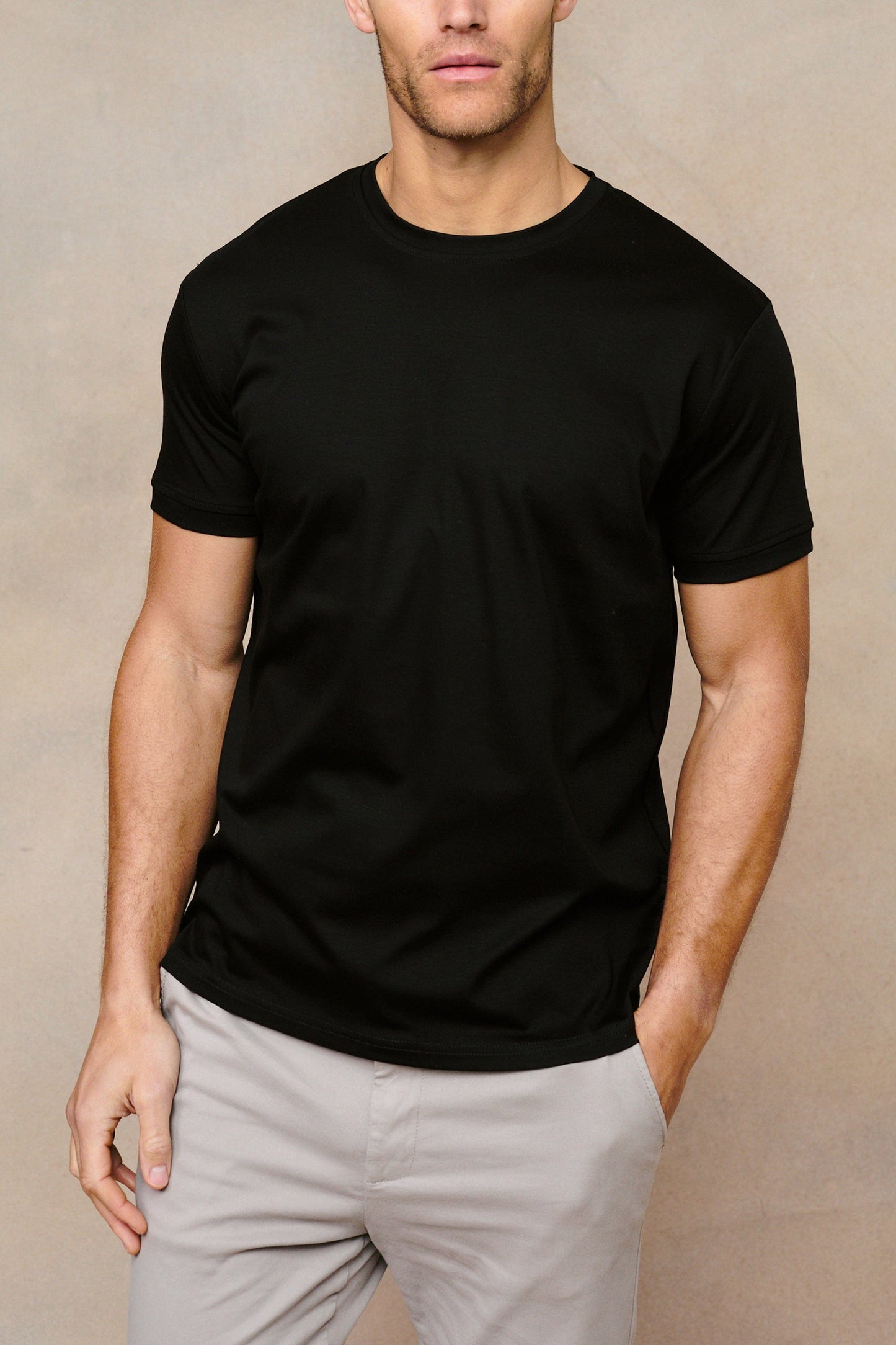 Luxe Mercerised T-Shirt Black - 3 Pack