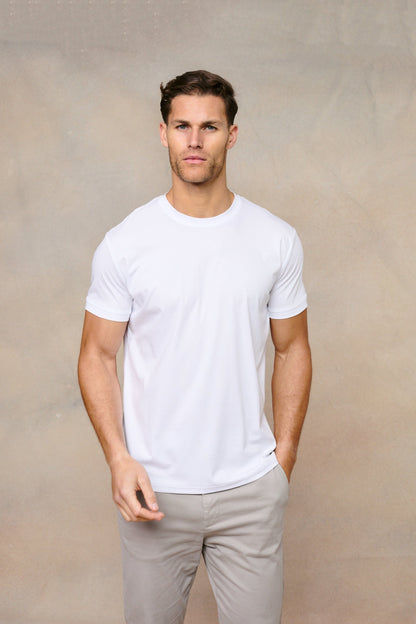 Luxe Mercerised T-Shirt White - 3 Pack